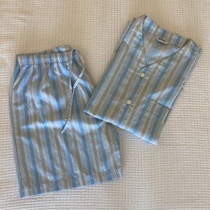Grigio Perla Men's Pajama Set Stripped Shorts top PJs L